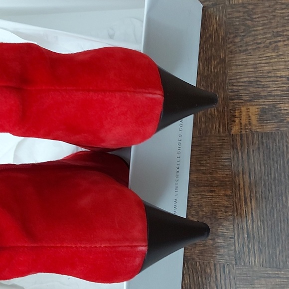 L'Intervalle red suede ankle boots, Style Addison - Picture 6 of 6